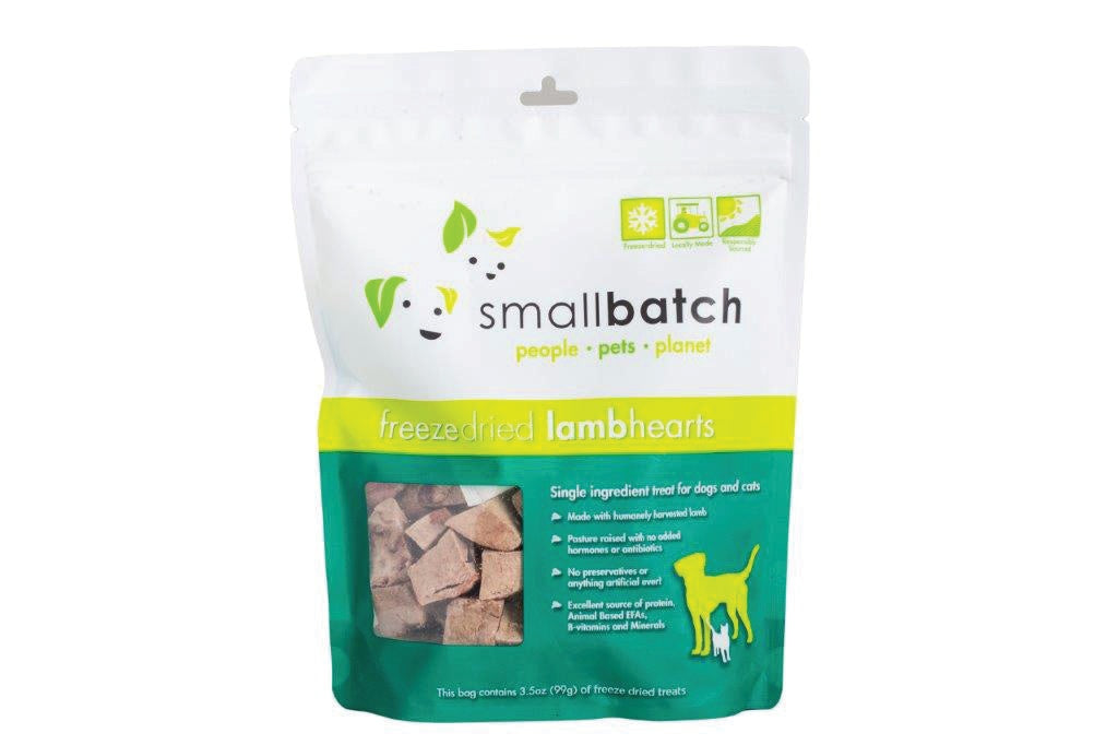 Smallbatch Lamb Hearts Grain Free Freeze Dried Dog and Cat Treats