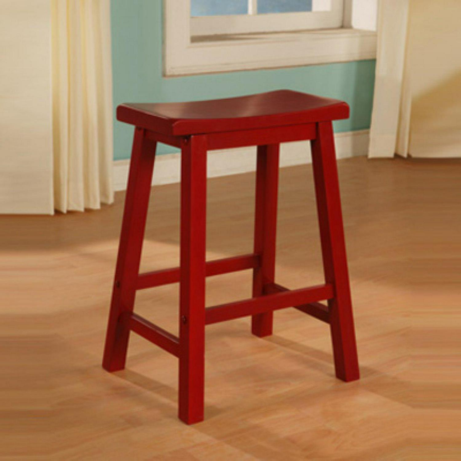 Beamon 24 Backless Saddle Counter Stool， Crimson Red