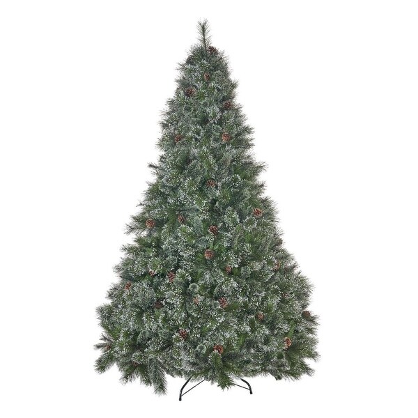 7' Faux Cashmere and Snow Bristle Mixed Christmas Tree