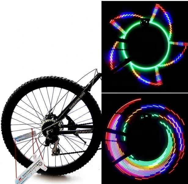 Night Riding Safety Double Side Display 30 Patterned Bicycle Wheel Light LED Bike Spoke Light Flash Lamp Cycling Accessories