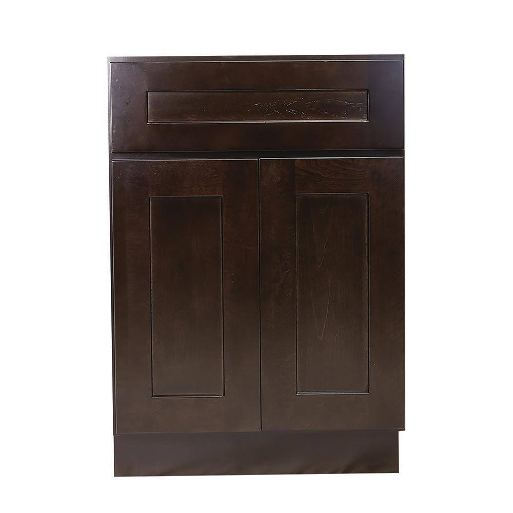 Design House Brookings Plywood Ready to Assemble Shaker 24x34.5x24 in. 2-Door 1-Drawer Base Kitchen Cabinet in Espresso 561951