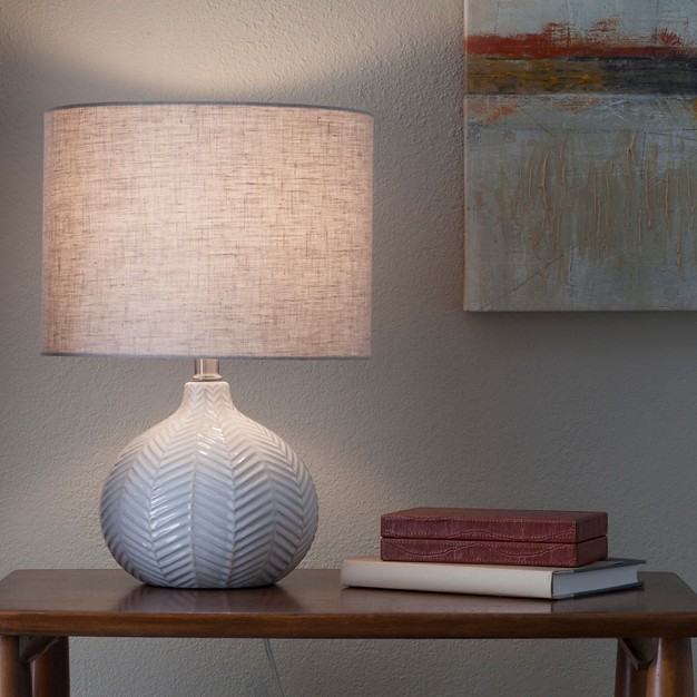 Textured Ceramic Accent Lamp Cream