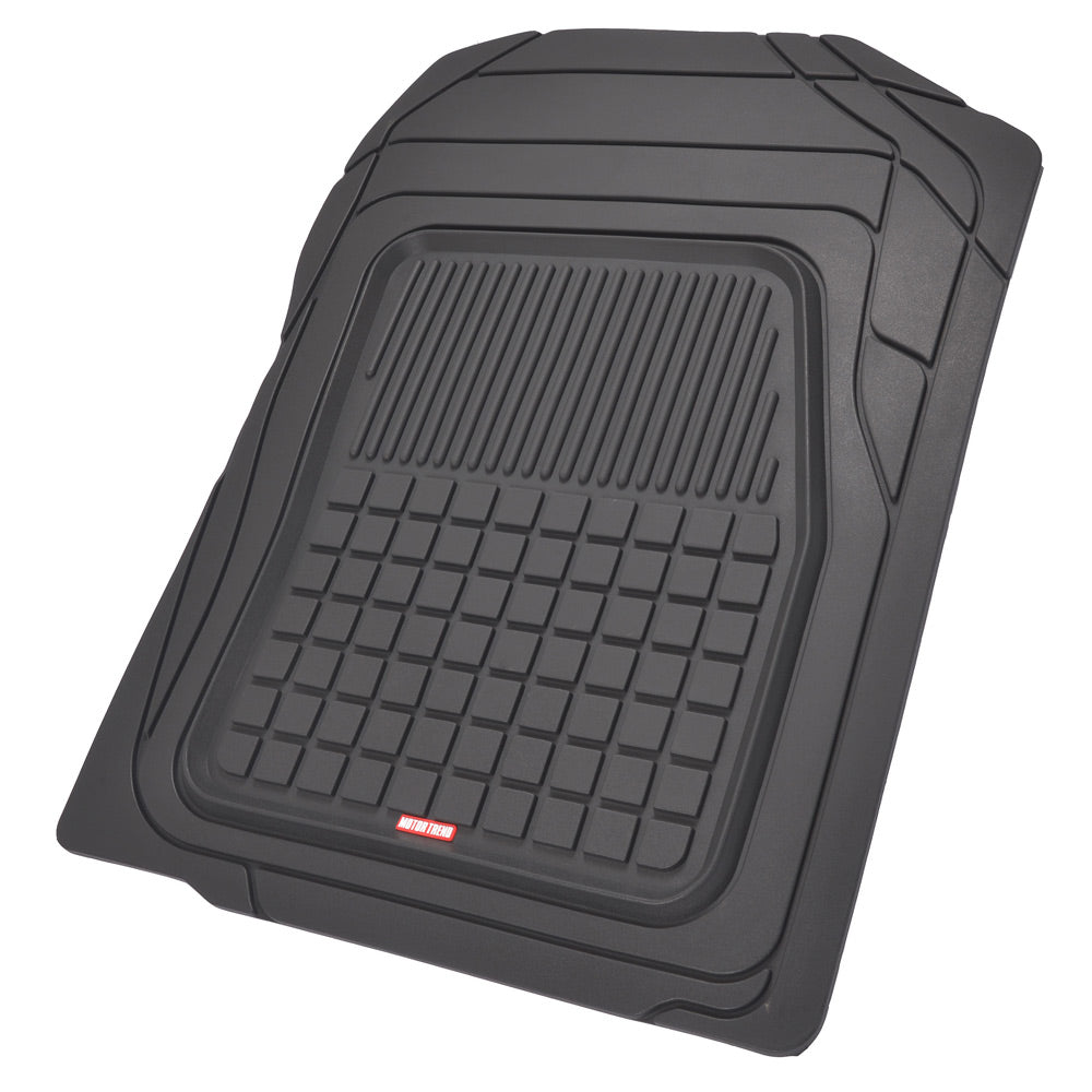 Motor Trend Performance Plus Rubber Car Floor Mats - Heavy Duty Semi-Custom All-Weather Liners - 4pc Set