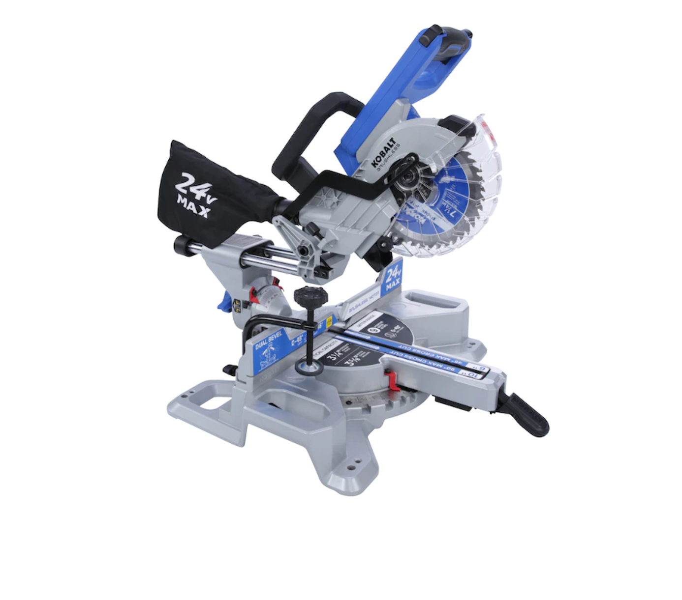 Kobalt KMS 0724B-03 7-1/4-in-Amp 24-volt Max Dual Bevel Sliding Compound Cordless Miter Saw