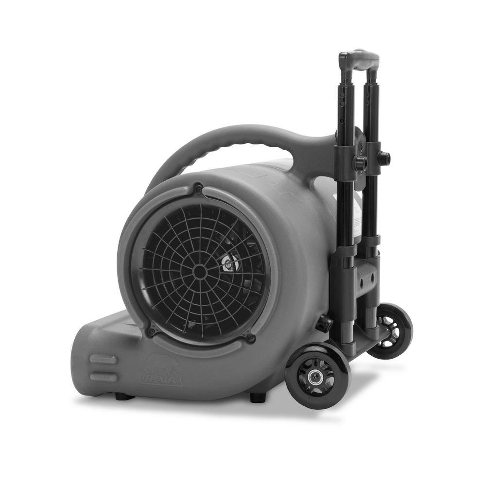 B-Air 12 HP Air Mover for Janitorial Water Damage Restoration Stackable Carpet Dryer Floor Blower Fan with Handle Grey BA-VP-50-GY-H