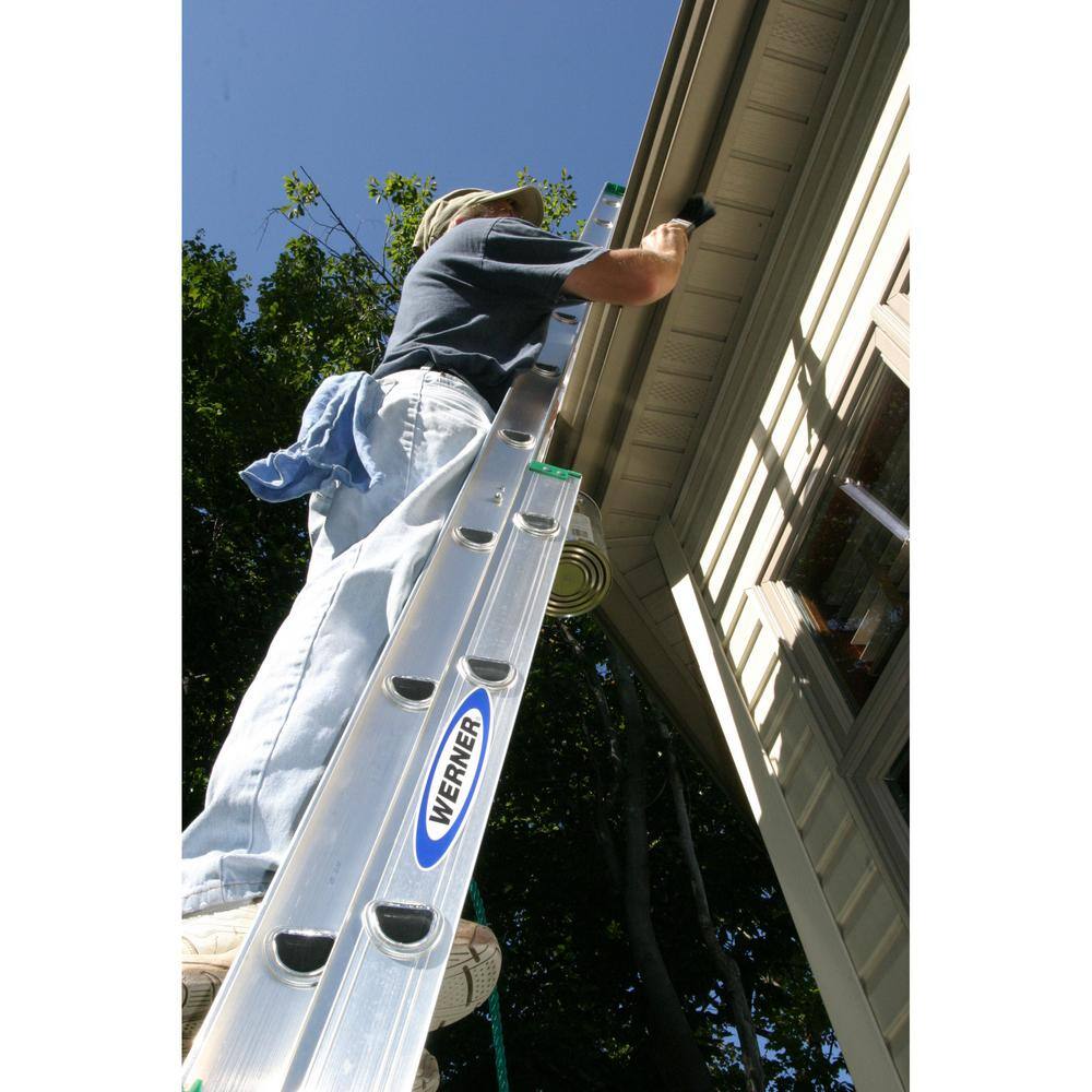 Werner 28 ft. Aluminum D-Rung Extension Ladder with 225 lb. Load Capacity Type II Duty Rating D1228-2