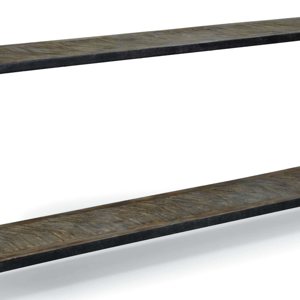 Herringbone Console Table   Industrial   Console Tables   by HedgeApple  Houzz