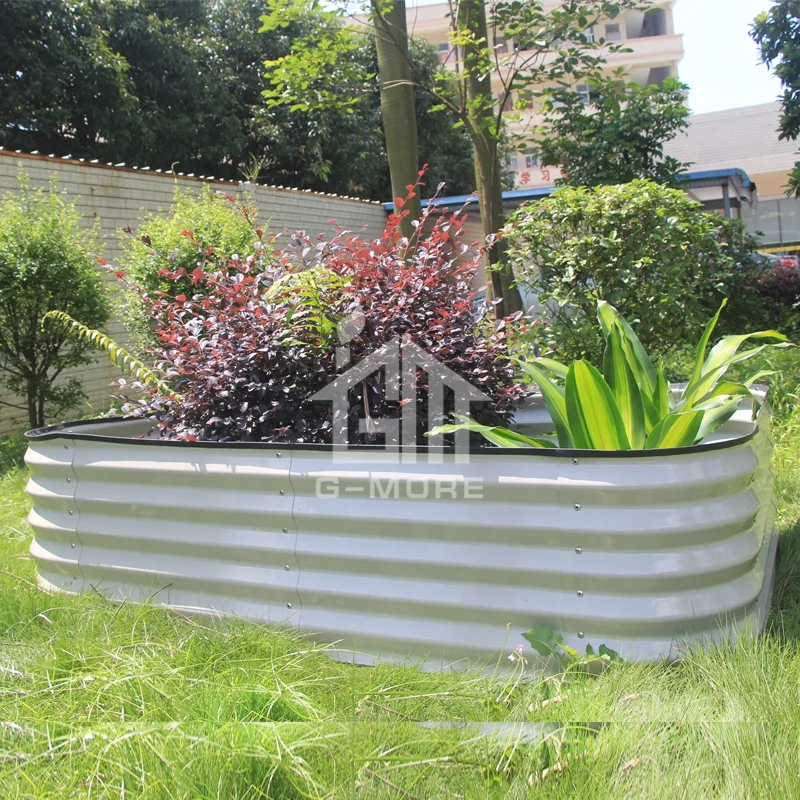 Garden beds metal garden raised beds Galvanized steel oval raised garden planters