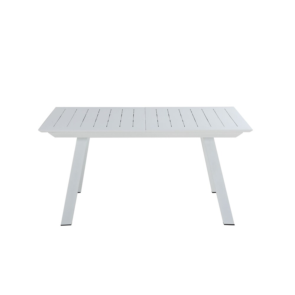 Somette Melbourne Matte White Extendable Dining Set