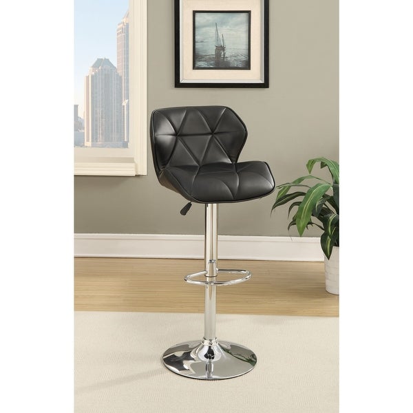 Adjustable PU Bar Stools With Footrest， Set of 2