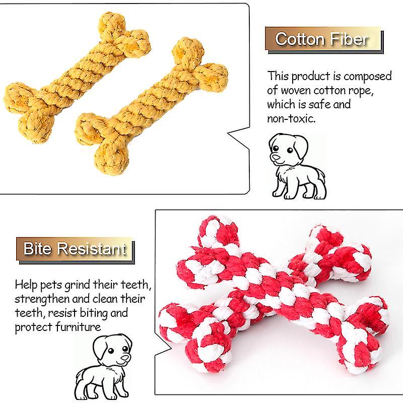 Bones Shape Dog Toys For Small Large Dogs Bite Resistant Teething Cleaning Chew Toy Cotton Pet Puppy Molar Toys Pets Products