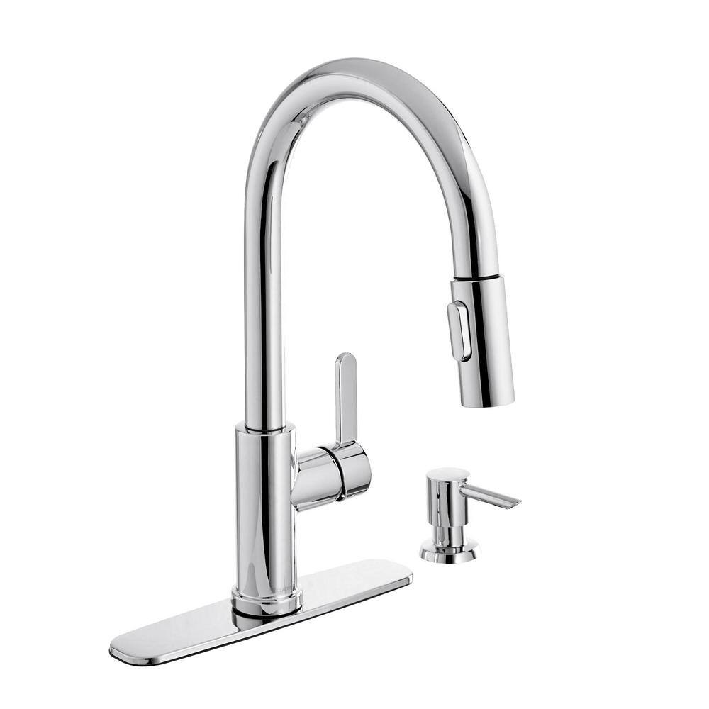 Glacier Bay Paulina Single-Handle Pull-Down Sprayer Kitchen Faucet with TurboSpray FastMount and Soap Dispenser in Chrome HD67780-1001