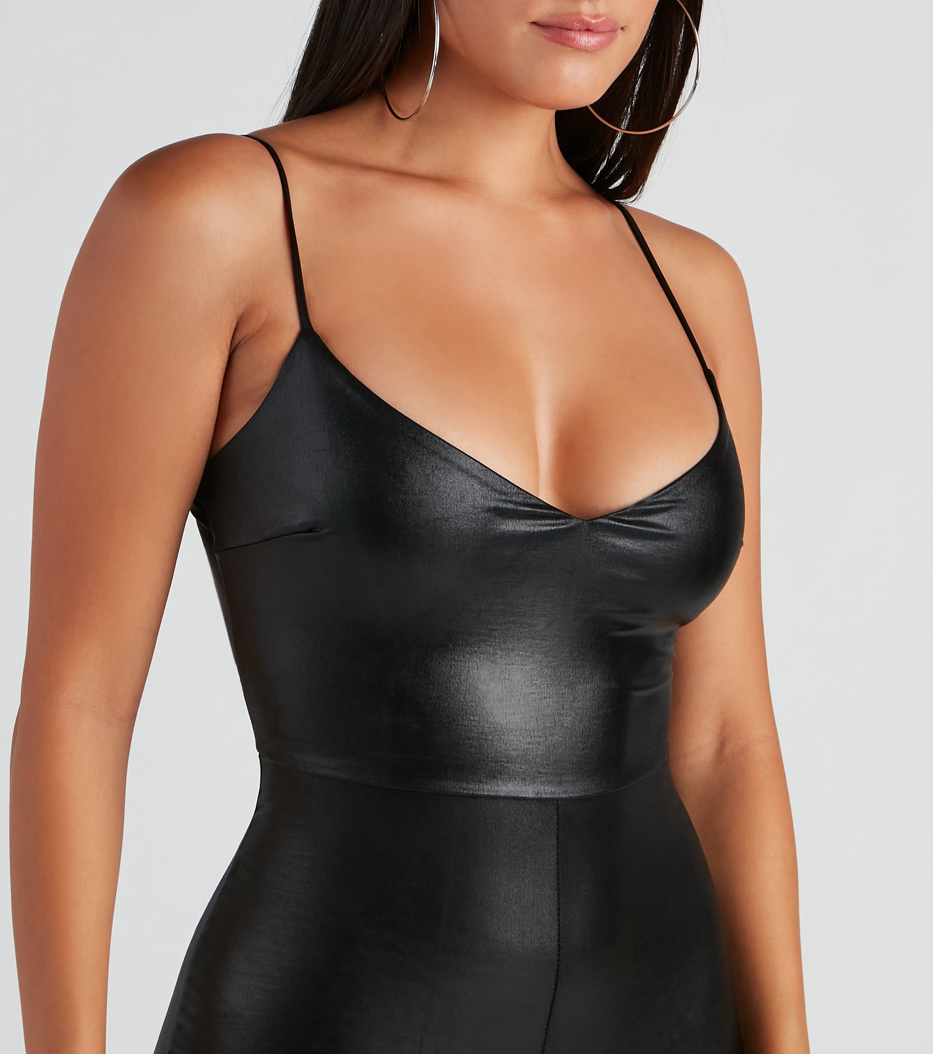 Sleek Sleeveless V-Neck Catsuit