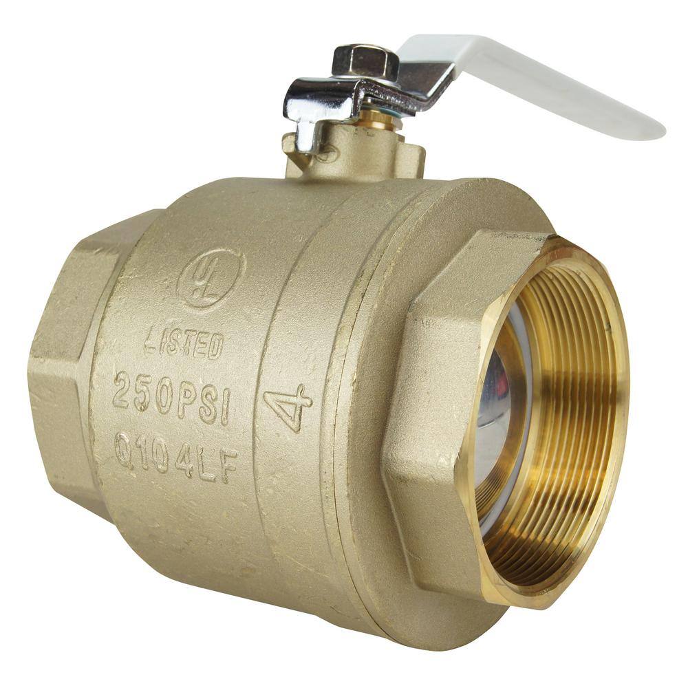 Apollo 4 in. Lead Free Brass FNPT x FNPT Full-Port Ball Valve 94ALF10A01A