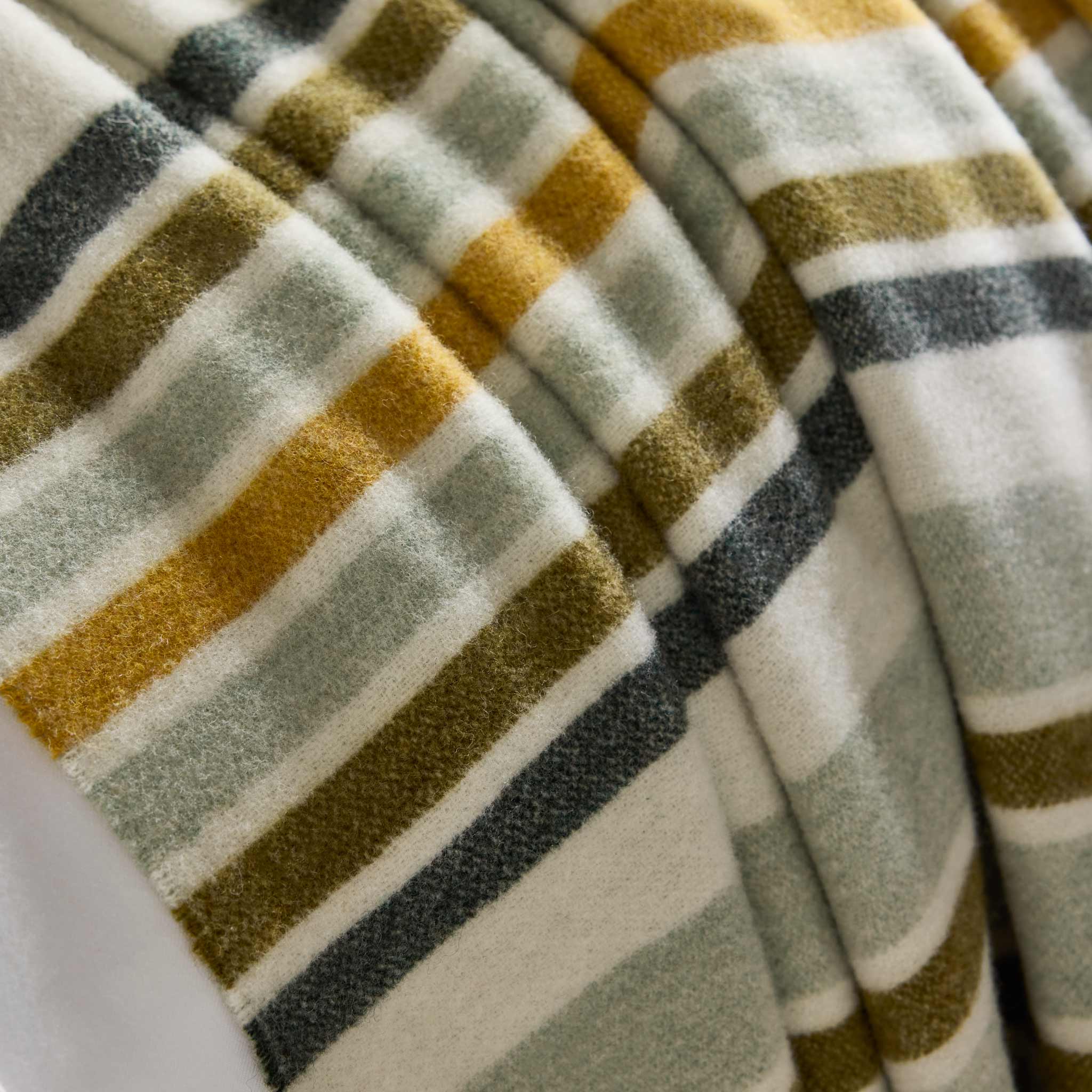 Striped Lambswool Throw Blanket