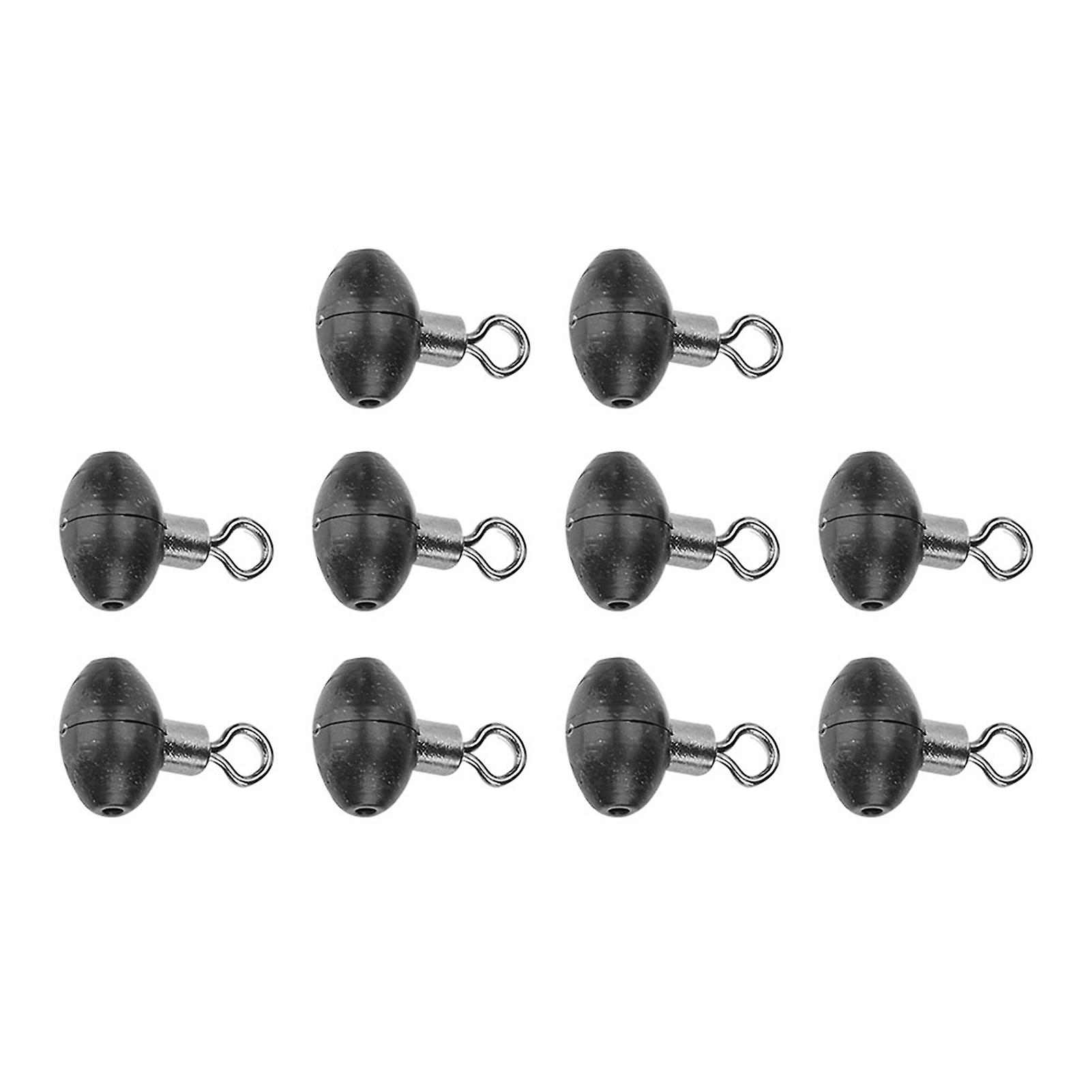 10pcs/pack Fishing Tackle Running Slider Bead Swivel Pulley Line Rig Black