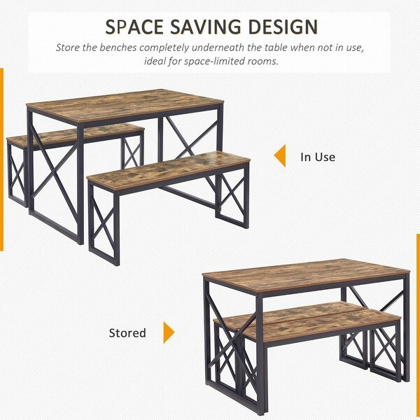 4 Person Dining Table Wooden Dining Room Set，43.3