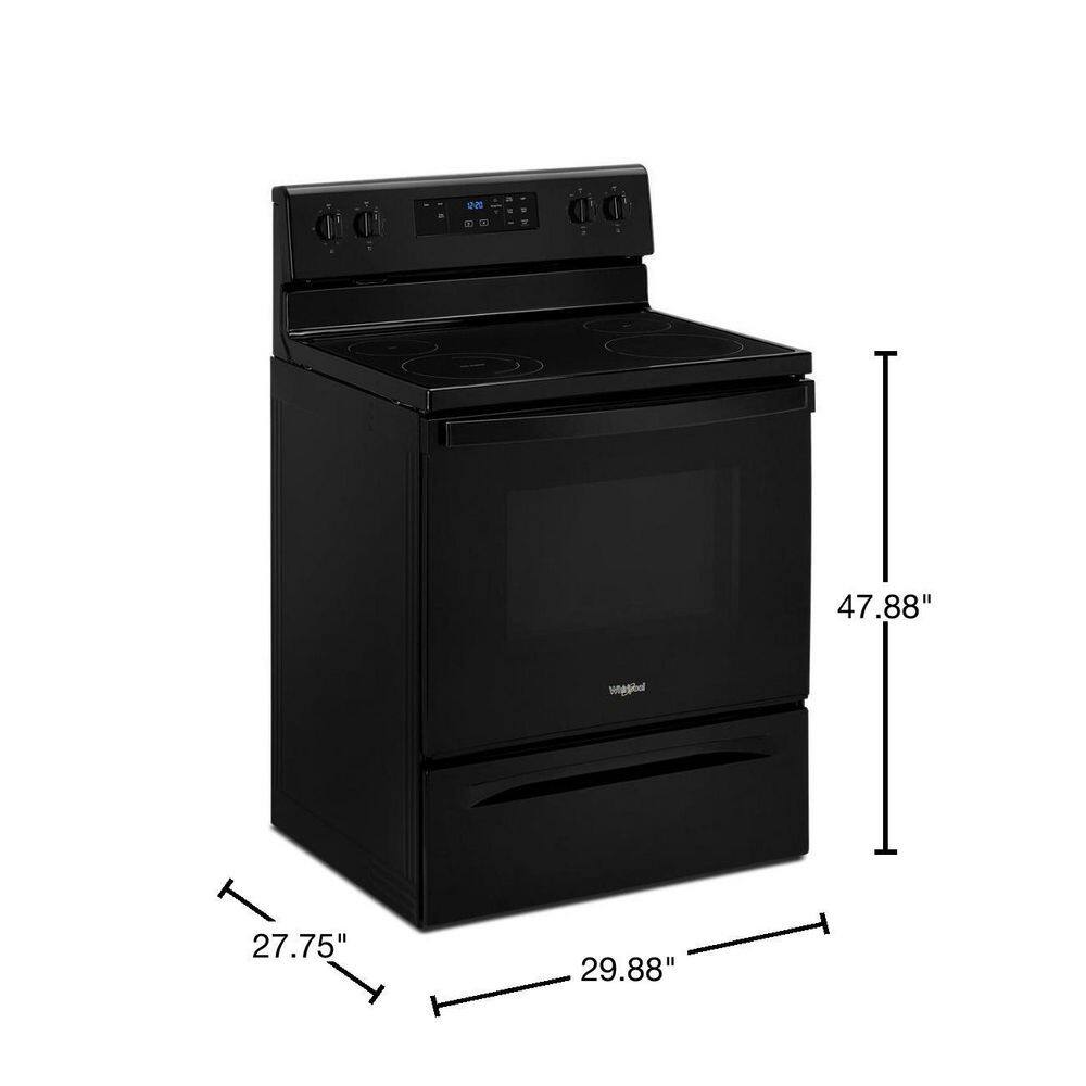 30 in. 5.3 cu. ft. 4-Burner Electric Range in Black with Storage Drawer WFE320M0JB