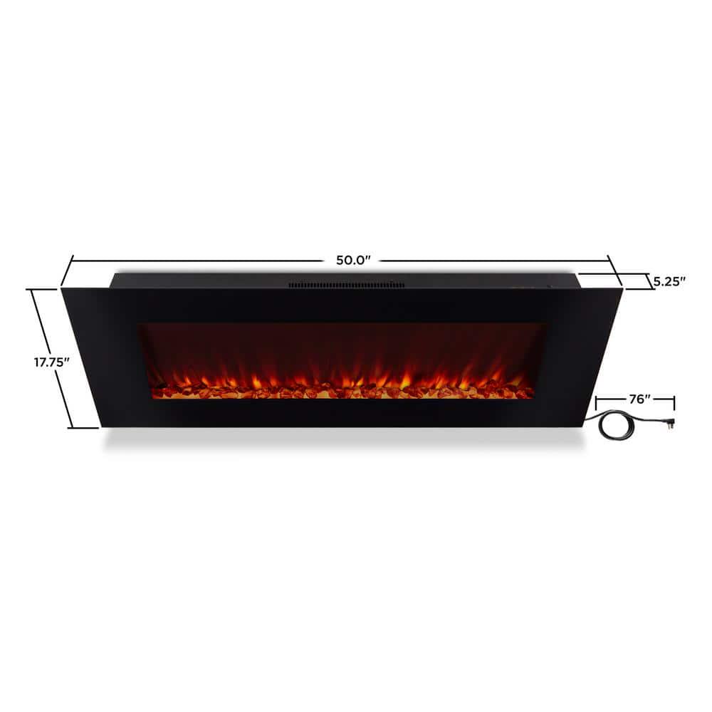 Real Flame DiNatale 50 in WallMount Electric Fireplace in Black