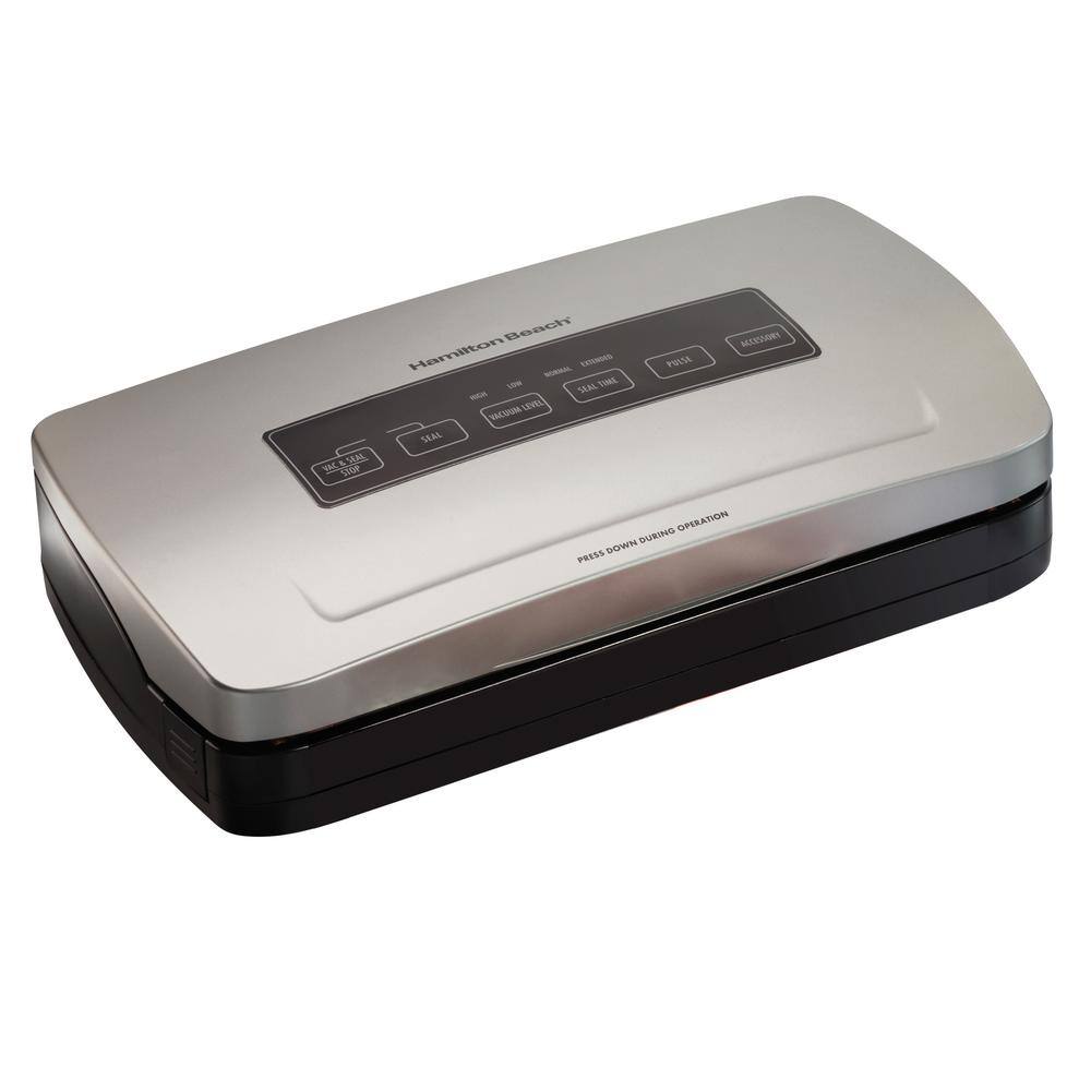 Hamilton Beach Nutrifresh Silver Food Vacuum Sealer with Roll Storage and Bag Cutter 78220