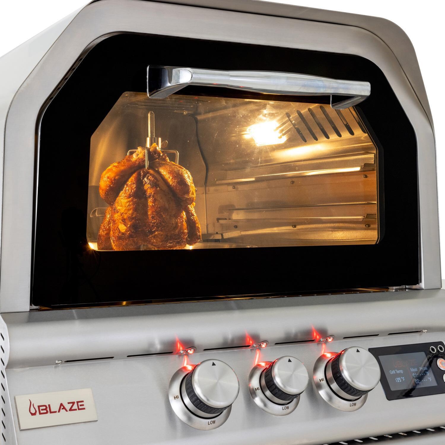 Blaze 26-Inch Countertop Natural Gas Outdoor Pizza Oven W/ Rotisserie and Countertop Sleeve