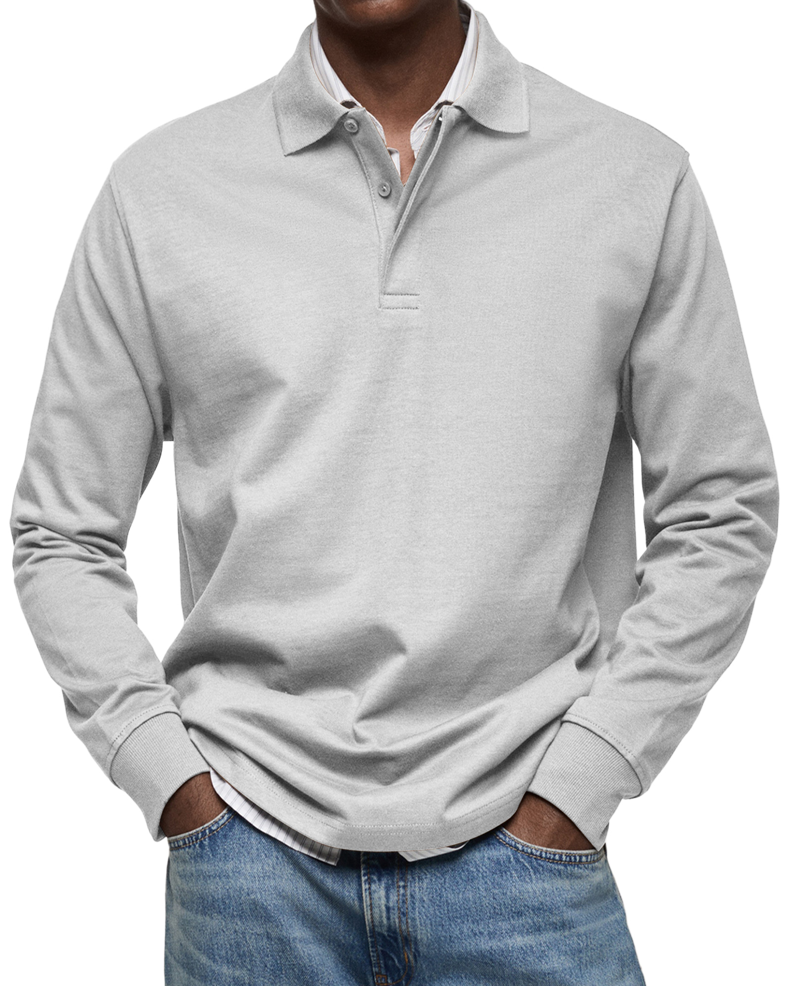 Clearance Sale🔥Men's Everyday Comfort Lapel Button Casual Long Sleeve POLO Shirt