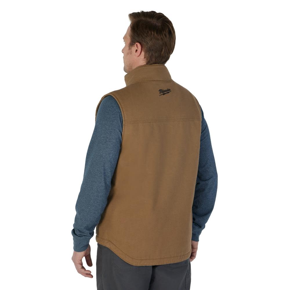 Milwaukee Heavy Duty Sherpa Lined Vest Brown 2X ;