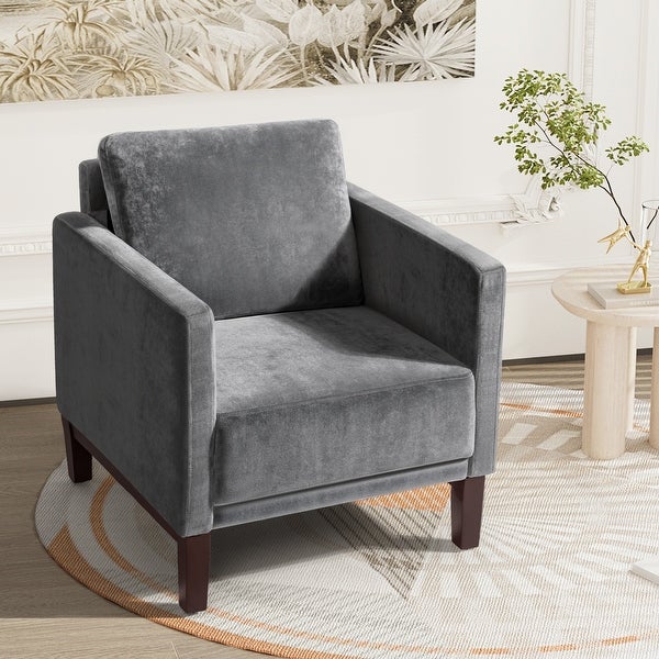 Furniwell Accent Chair Upholstered Velvet Arm Lounge Chair