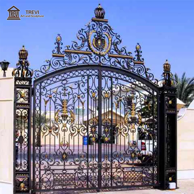 Custom Luxury Wrought Iron Grill Main Gate Design Garden Metal Door for Sale Suppliers