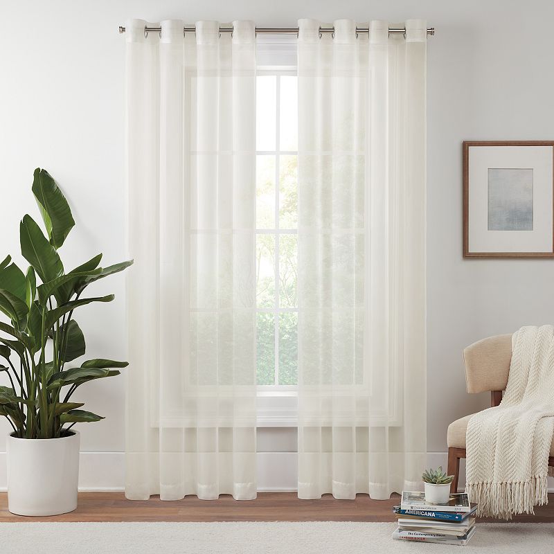 eclipse Livia Sheer Voile Grommet Window Curtain Panel