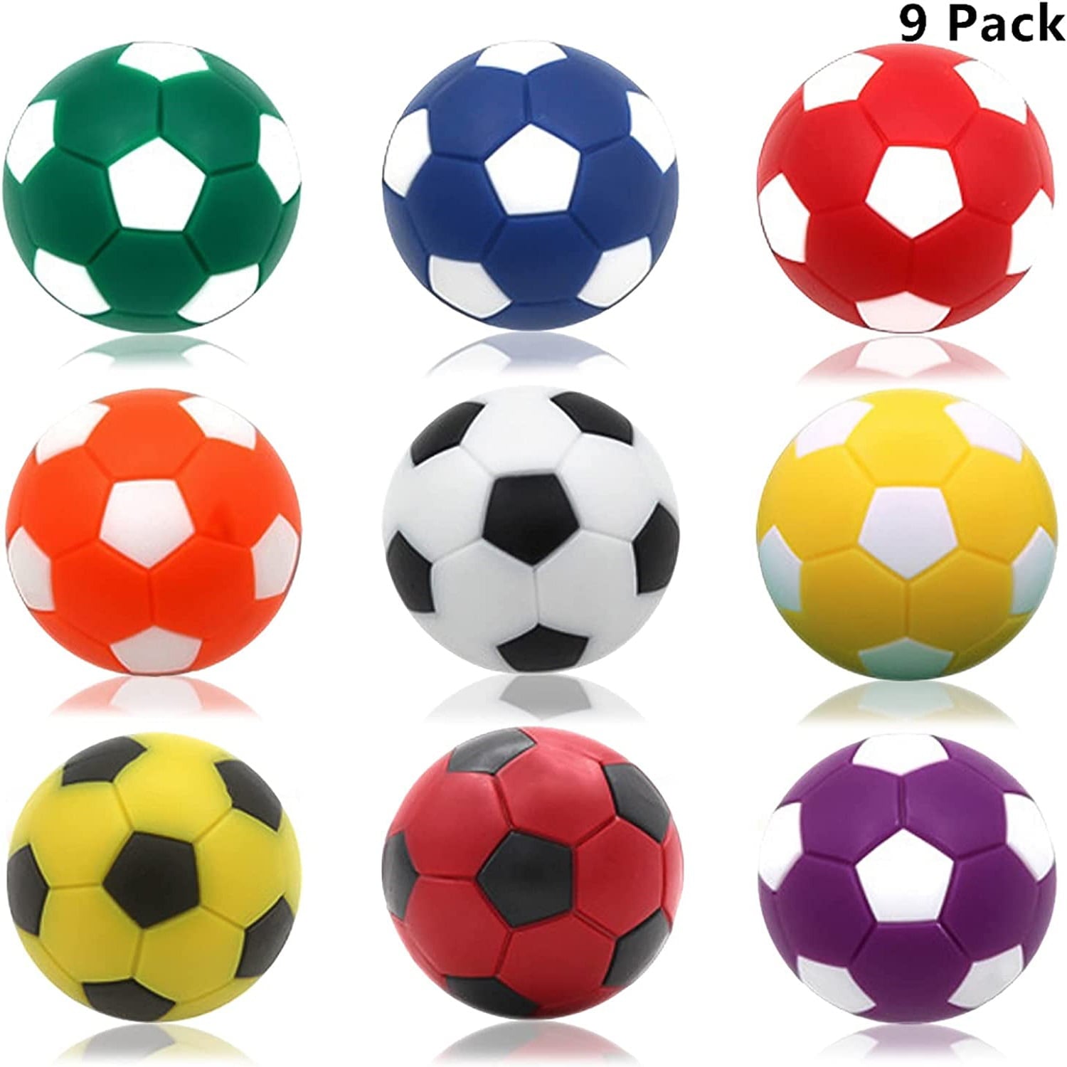 GuassLee 9pcs Foosball Table Balls 1.42 inch for Foosball Tabletop Game Multicolor