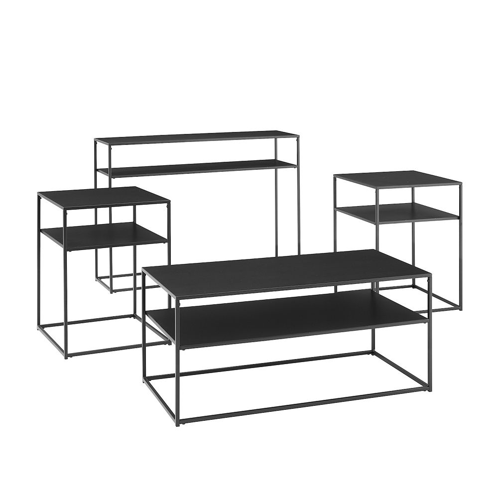 Crosley Braxton Coffee Table， End Table and Console Table 4-piece Set