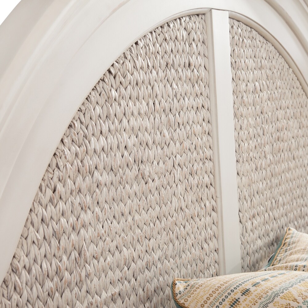 Roanoke Dove White Woven Panel Bed by Greyson Living