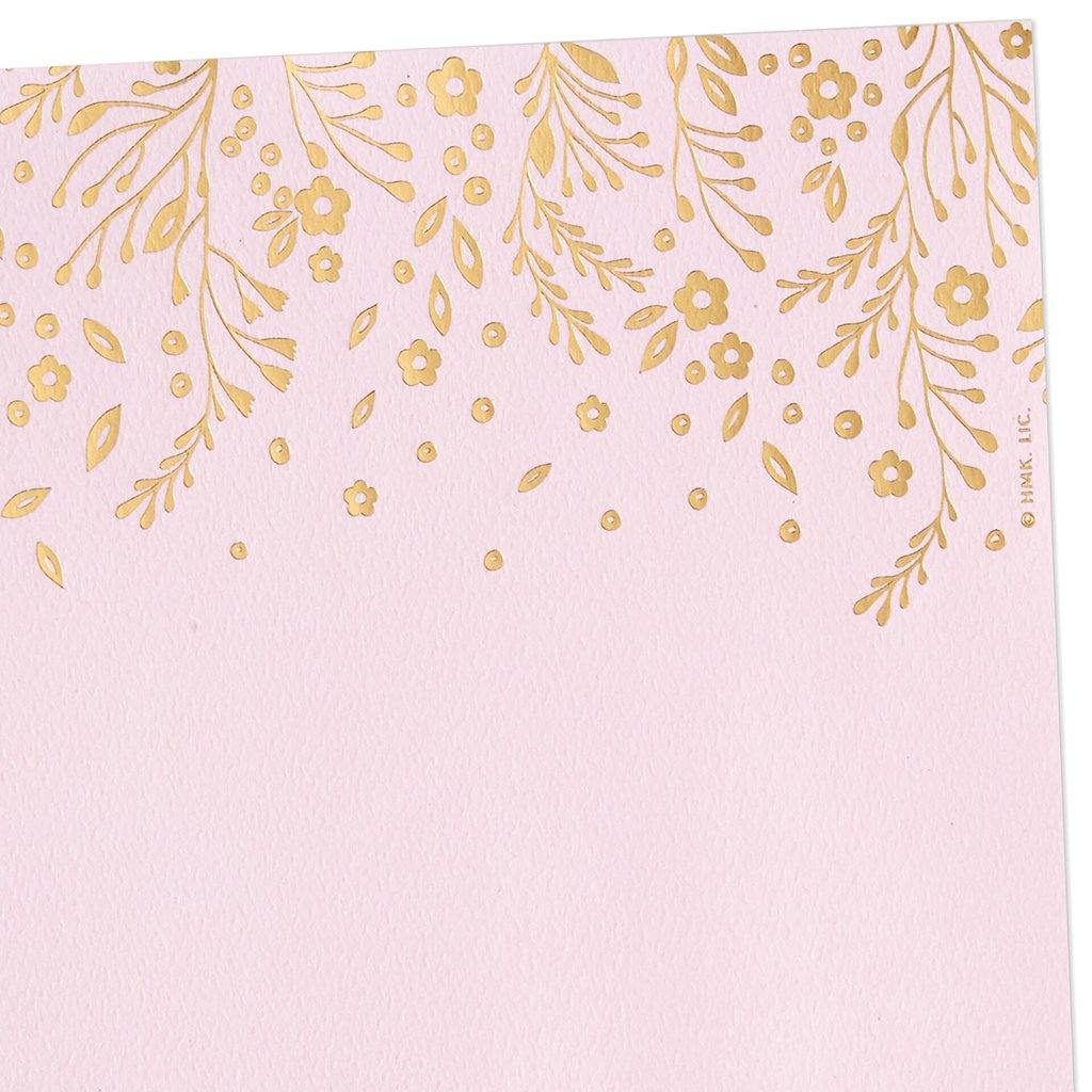 Hallmark  Gold Floral on Pink Stationery Set, Box of 20