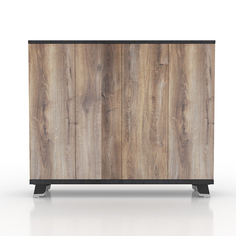 HALDIS Credenza 160cm - Warm Oak & Black