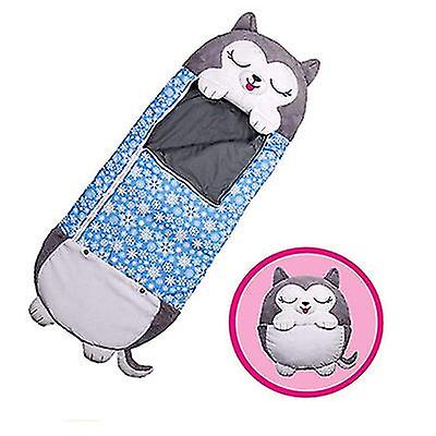 Animal Husky Dog Cartoon Happy Children Sleeping Bag  Pajamas For Kids Fluffy Blanket Stuffed Doll