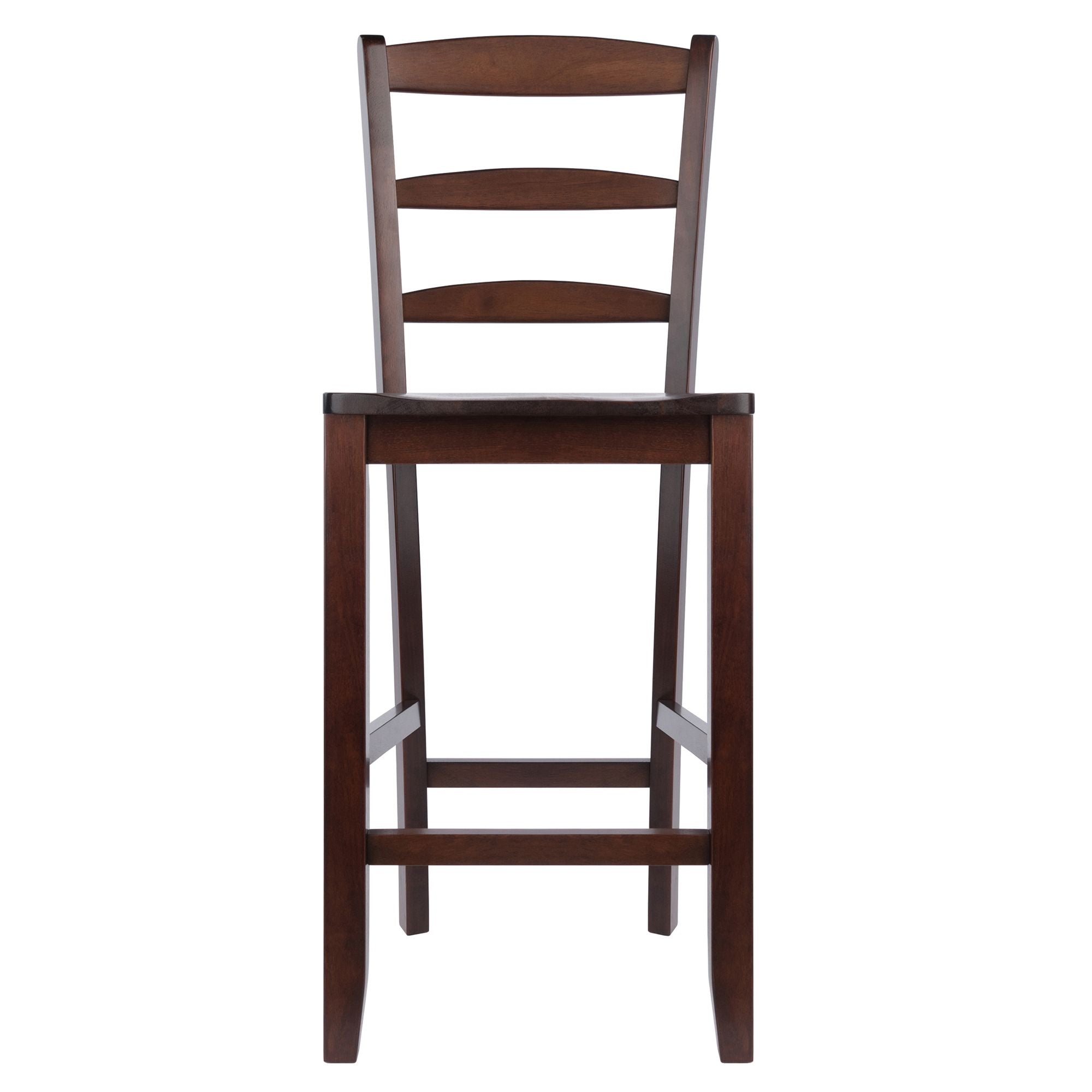 Set of 2 Antique Walnut Ladder Back Design Counter Stool 39.25