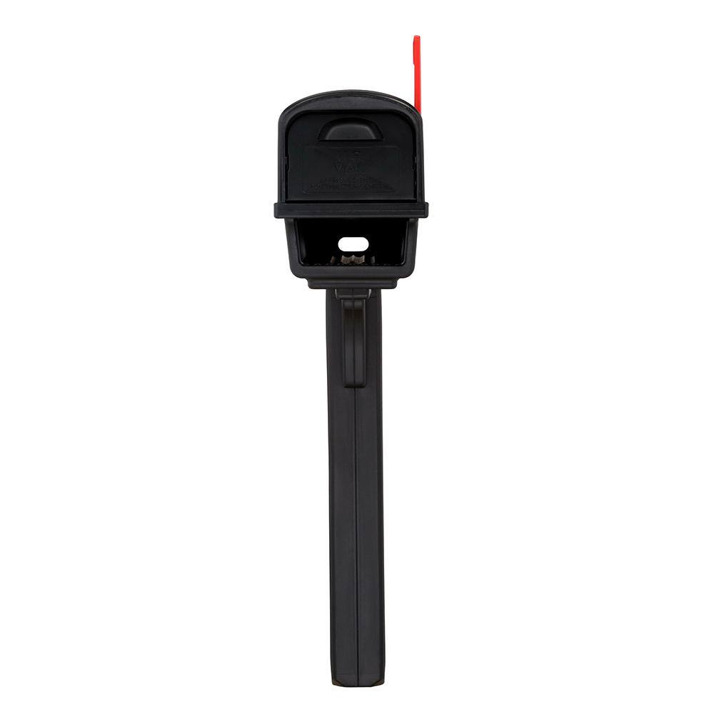 Architectural Mailboxes Gentry Black Medium Plastic All-in-One Mailbox and Post Combo GGC1B00AM