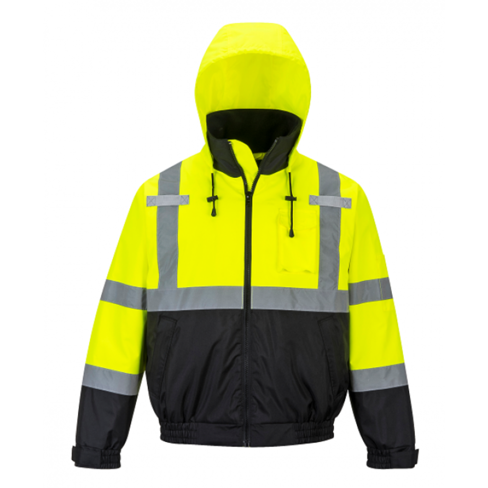 Yellow/Black Hi-Vis Premium Bomber Jacket - Medium