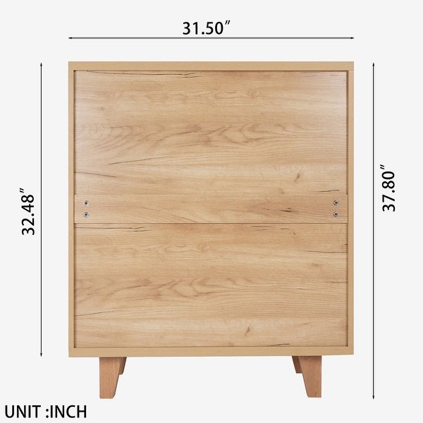 Wooden Dresser Storage Cabinet with 4 Drawers - - 37074802