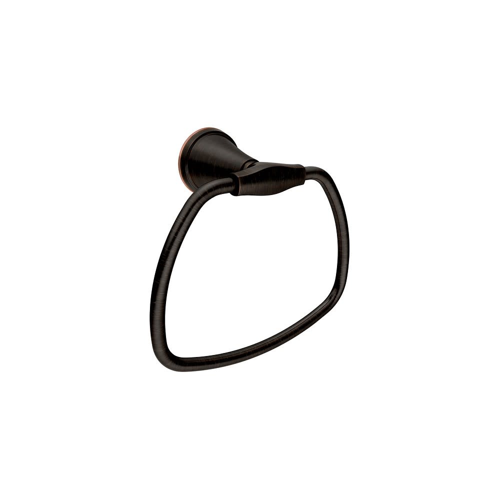 Moen Tiffin Mediterranean Bronze Towel Ring with Press and Mark Stamp