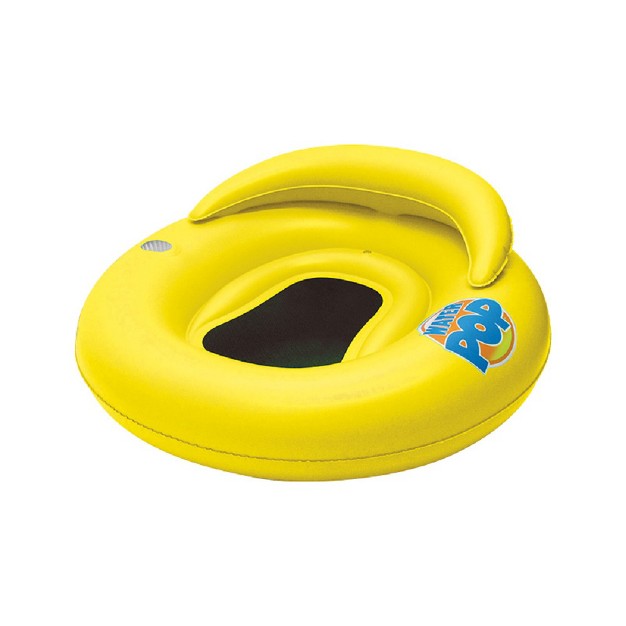 Inflatable Yellow Water Pop Floating Lounger With Black Mesh Seat