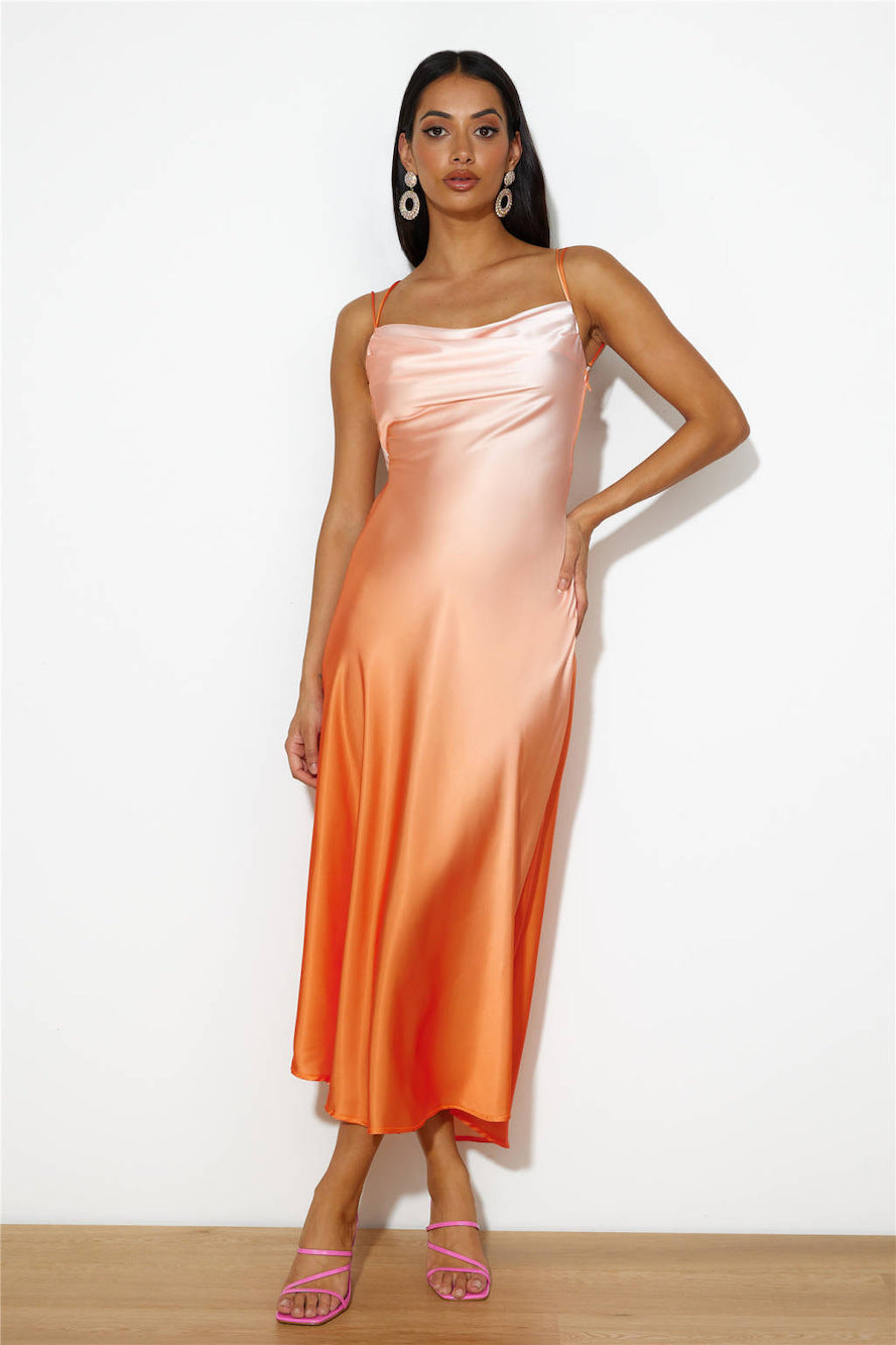 Luxe Ombre Midi Dress Orange