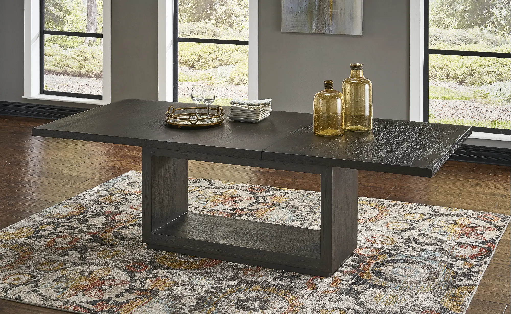 Modern Gray Dining Room Table - Oxford