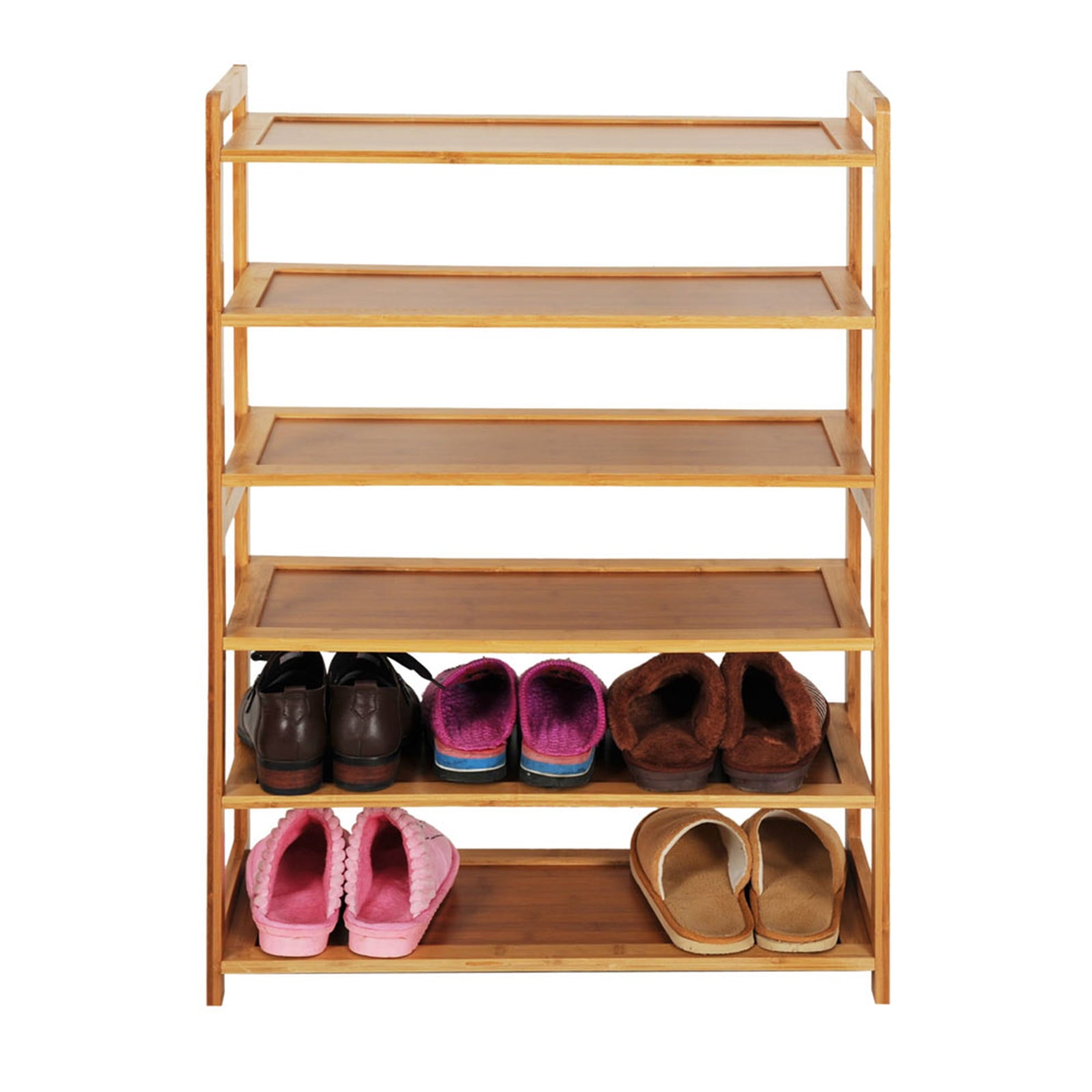 Haibist Bamboo 6 Tier Shoe Shelf Shoe Rack Storage Organizer for Bedroom Closet