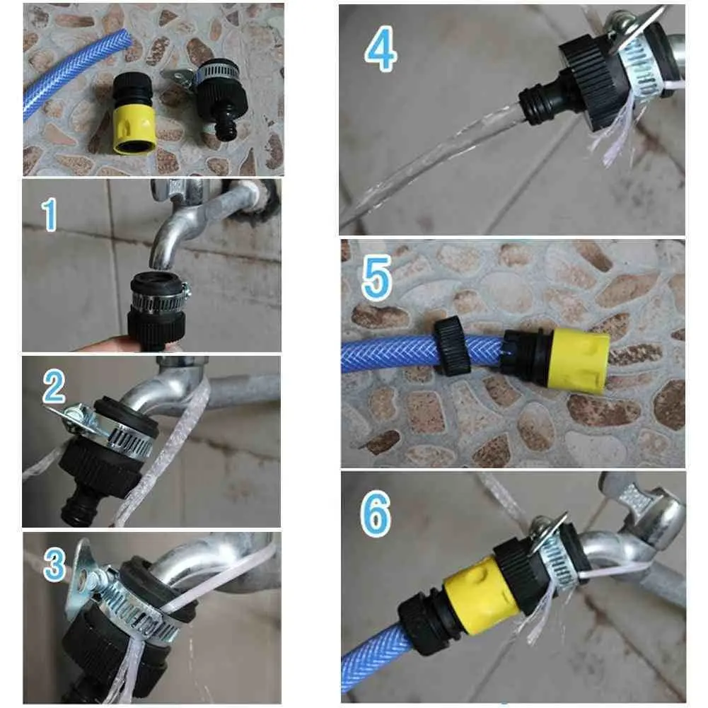 Practical Garden Hose Pipe Tap Connector Mixer Kitchen Bath Tap Faucet Adapter Quick Connect Garden Outdoor Connect Supplies