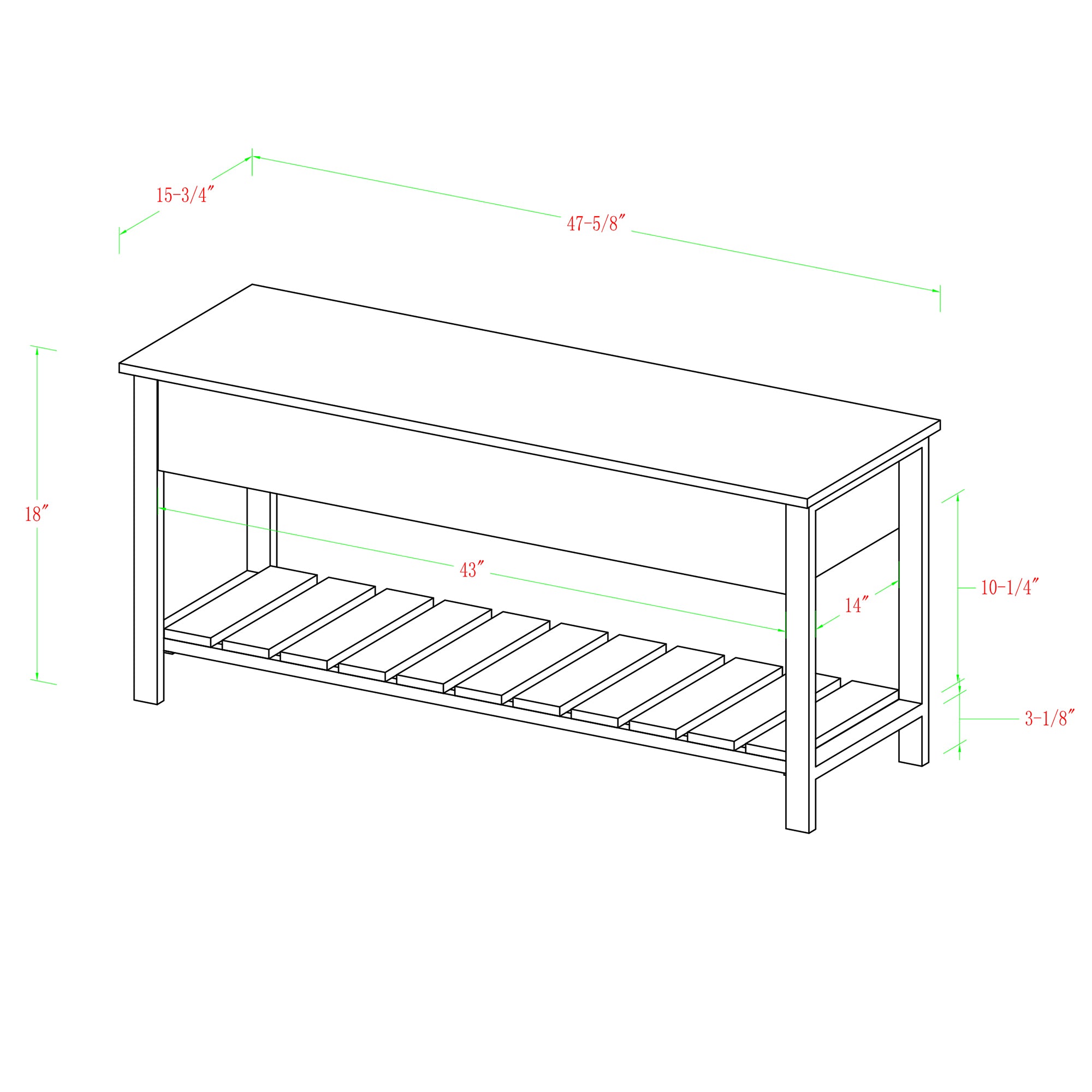 Manor Park Storage Bench, Grey Wash