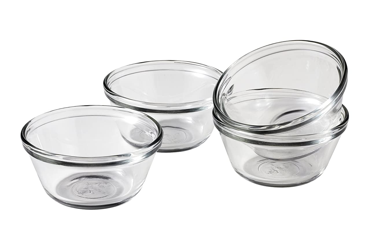 Anchor Hocking Essentials Glass 6 Oz. Clear Custard Cup， 4 Piece