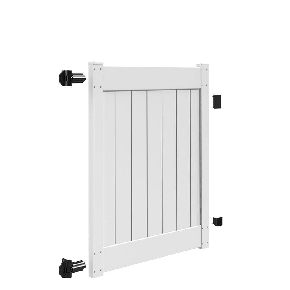 Veranda Linden 4 ft. x 5 ft. White Vinyl Un-Assembled Fence Gate 73050007