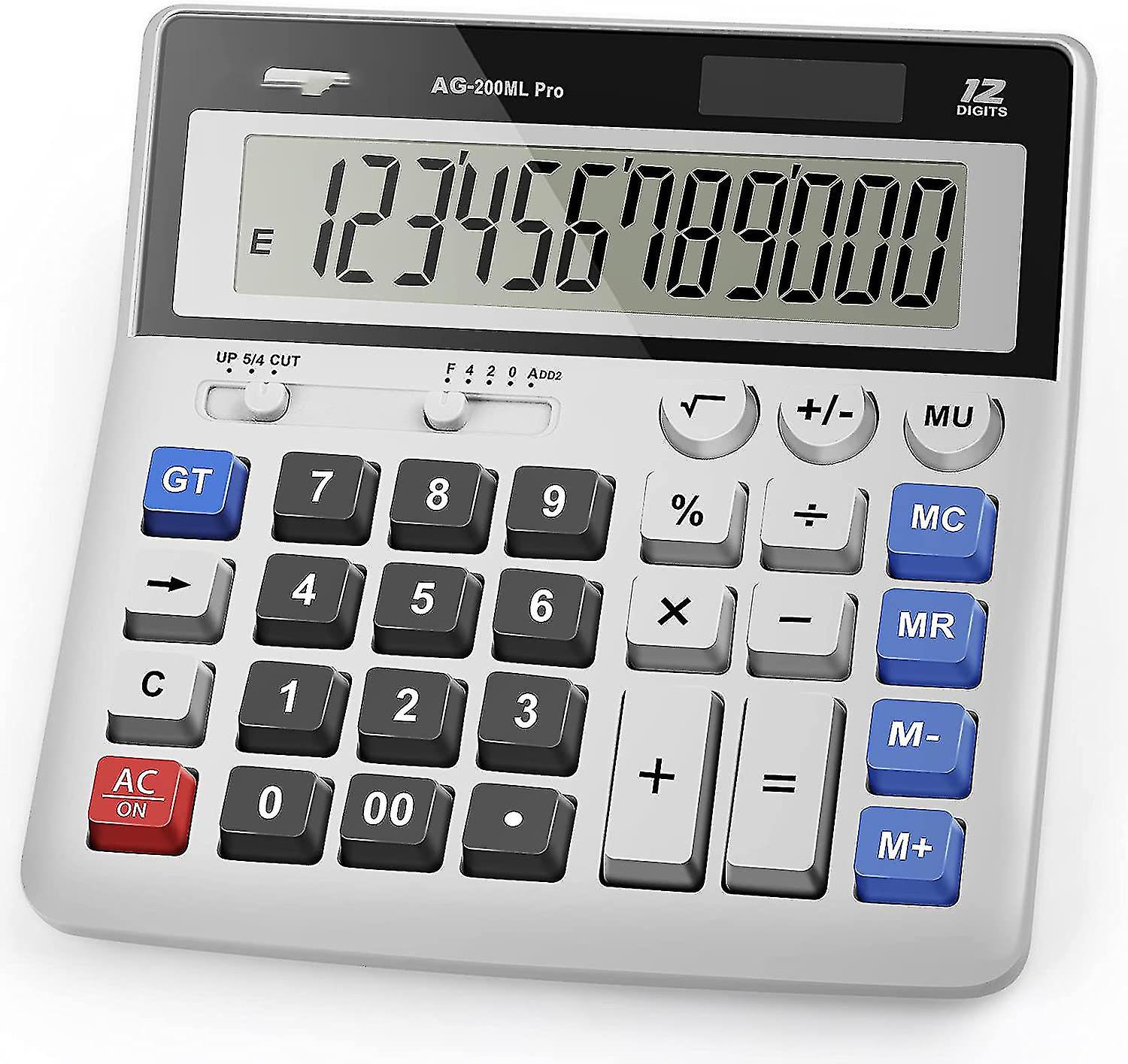 Calculator，standard Function Desktop Calculators，basic Financial Calculator Solar Powered Accounting Calculator 12 Digit Lcd Display Calculators，offic